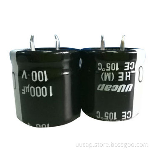 HE Series 100Vdc 1,000uF Snap-in Aluminum Electrolytic Capacitor with 3,000 Hours Long Life